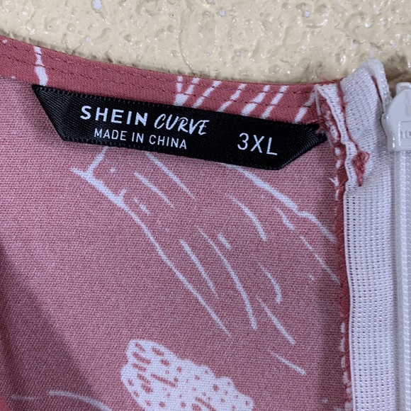 Shein Dress Pink White Floral Size 3XL - Picture 5 of 13